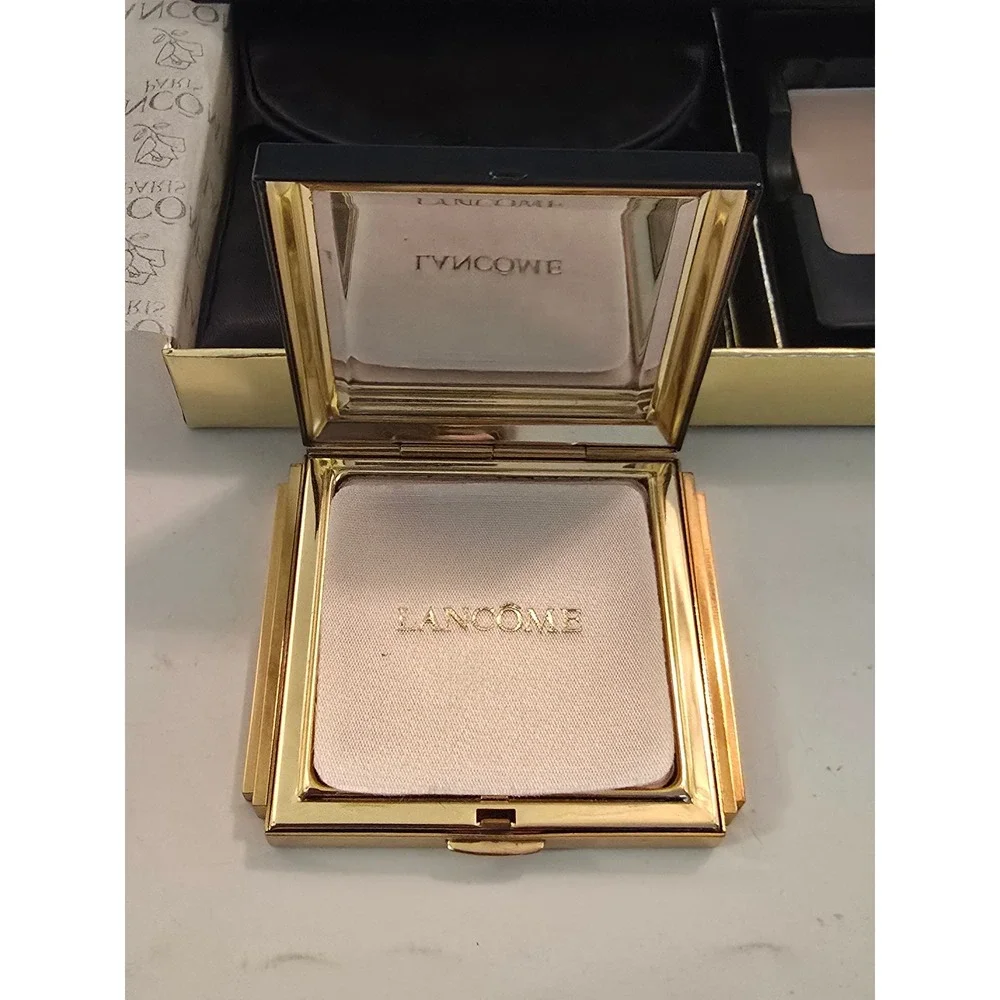 80s Lancome Le Poudrier Luxe Maquifinish Pressed Powder Compact Transparent Mat